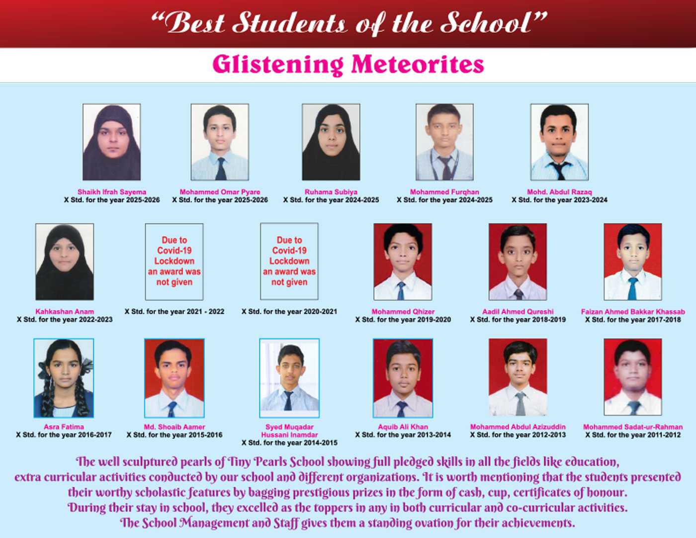 Best Students of the school