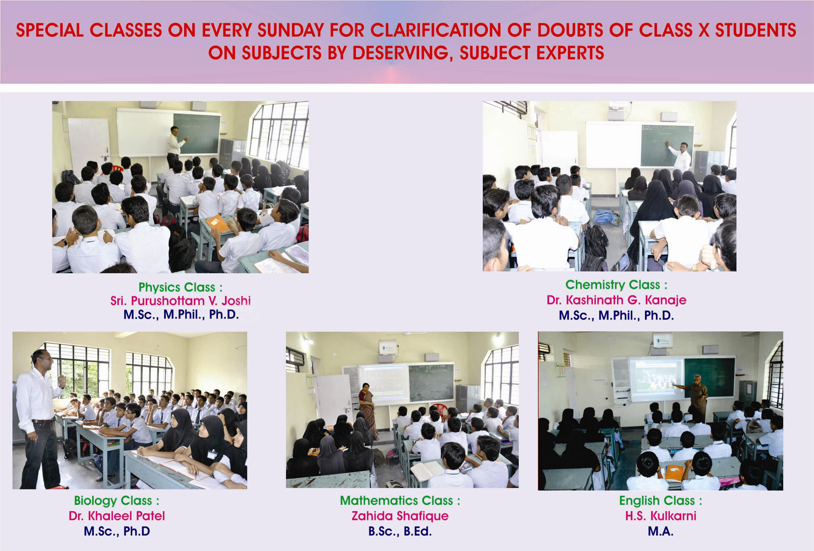 Special classes by Source Persons