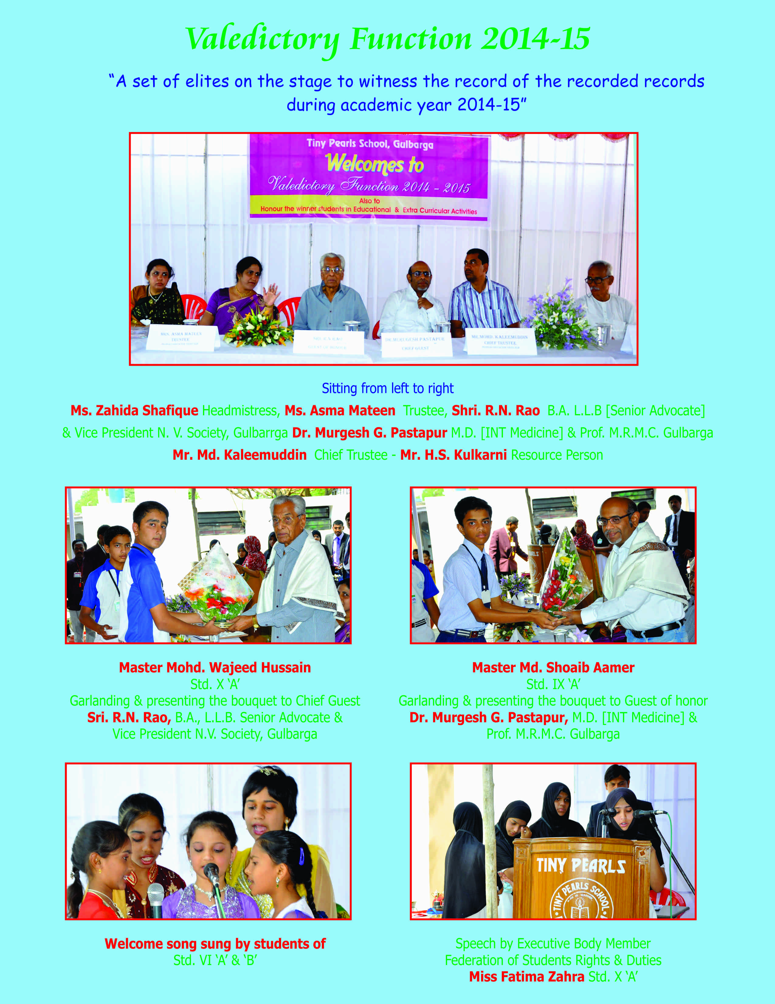 Tiny Pearls school Valedictory Function 2014-15 Schools in Gulbarga